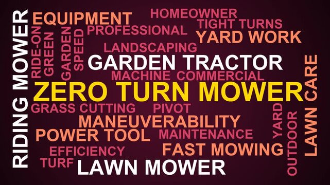 Zero Turn Mower Word Cloud
