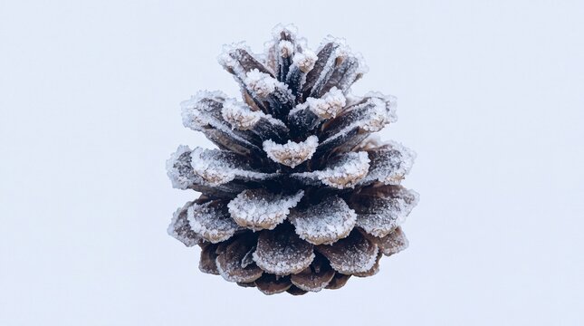 Winter solstice vektor of frozen pinecone on white background