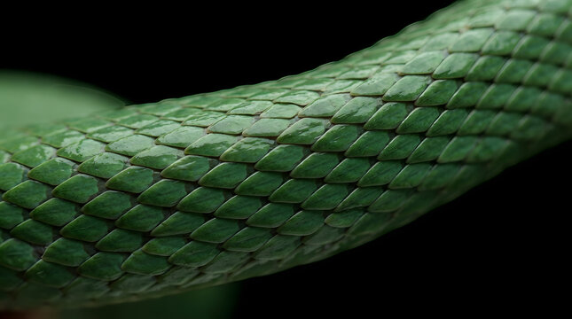 A detailed close-up of vibrant green snake scales, presented isolated on transparent background, perfect for wildlife design or organic texture projects
