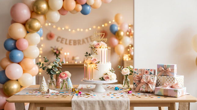 Party planning, event decoration, birthday celebrations, and gift giving inspiration with a festive and elegant theme.