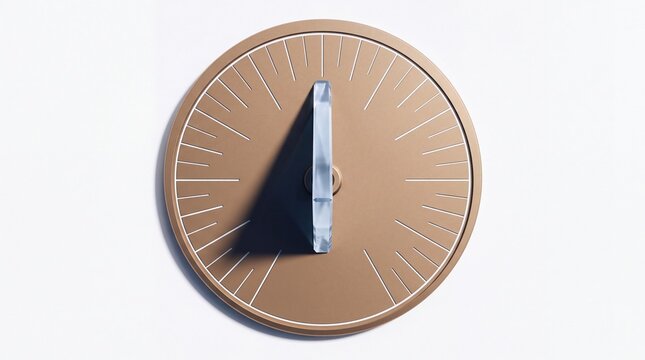 Winter solstice vektor sundial showing solar time on white surface
