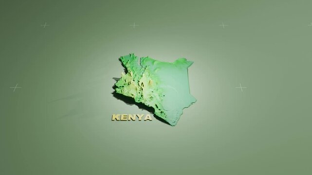 Detailed 3D Terrain and Elevation Map of Kenya