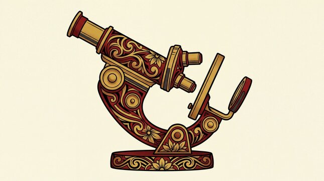 Word aids day vektor vintage ornate microscope illustration