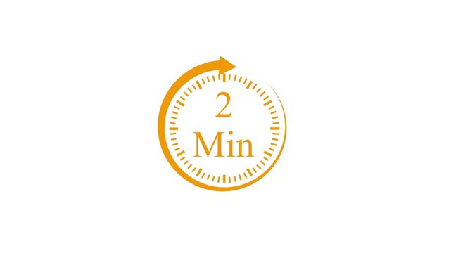 Clock Face Timer - The 2 minutes, stopwatch icon. Stopwatch icon in flat style. white and green background 4k video timer 2 minutes countdown icon. Time measure. The chronometer icon. animation