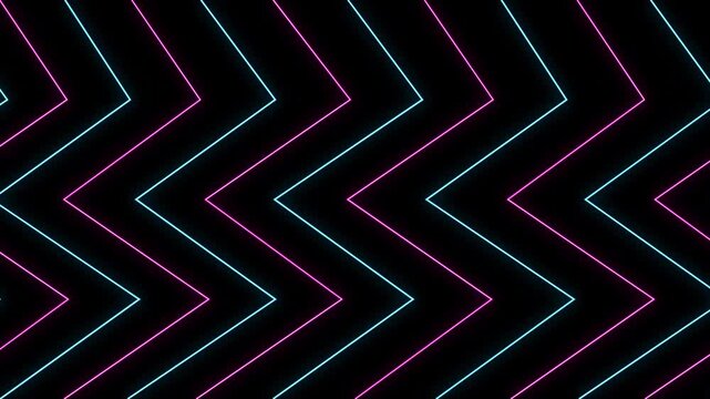 Futuristic neon arrow chevron pattern animation background