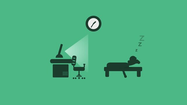 A person sleeping while a clock marks time passing