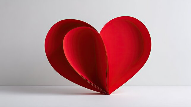 Three dimensional red heart illustration symbol of love and affection