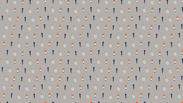 Seamless pattern of microphones and computer mice