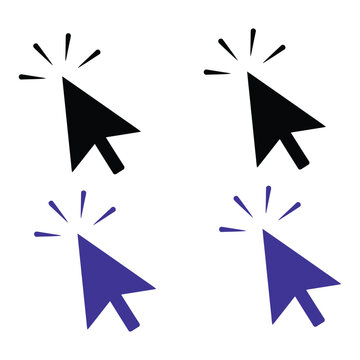 Computer mouse cursor click icons with selection effect click icon web cursor