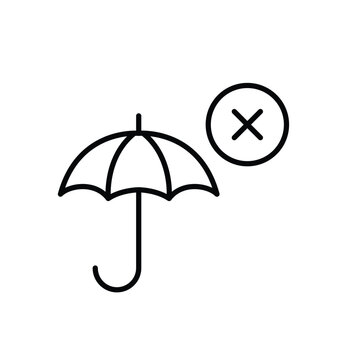 Policy restriction, coverage ban, protection exclusion. Pixel perfect, editable stroke vector icon