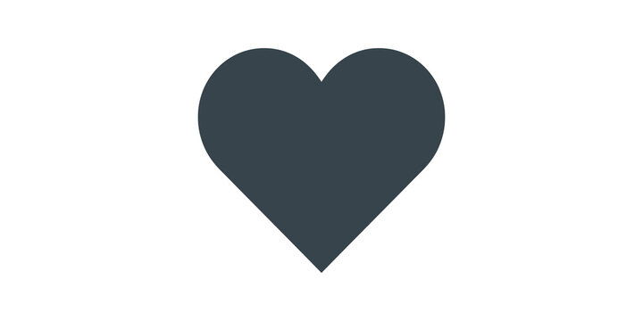 Dark blue heart icon symbolizing love and like on transparent background.