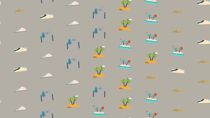 Seamless pattern of cartoon landscapes © hanafi