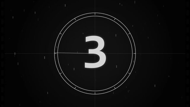 Classic dark film countdown leader number 3