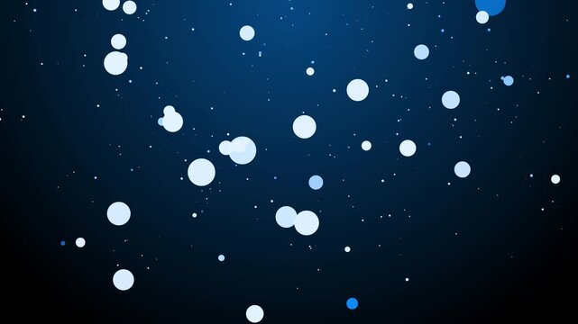 Abstract background with scattered dots and circles resembling falling snow or bokeh lights animation