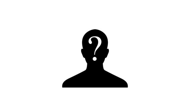 Mysterious human silhouette with a question mark representing an unknown identity.