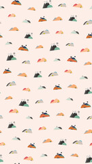 Stylized Desert Landscape Pattern © nurlelania