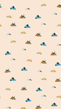 Stylized Desert Landscape Pattern
