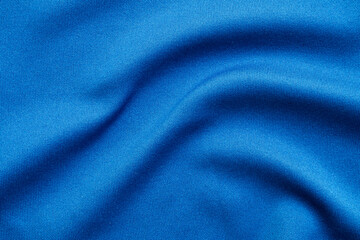 Fototapeta premium Blue sports clothing fabric football shirt jersey texture close up