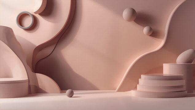 lucid origin Premium abstract 3D business background featuring smooth geometric objects float.