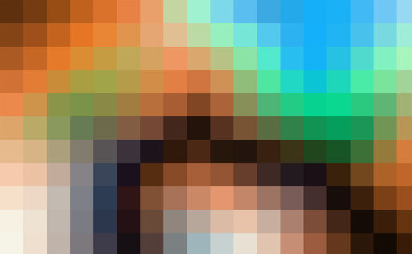 Abstract pixel art background with vibrant colorful square blocks and mosaic geometric pattern design