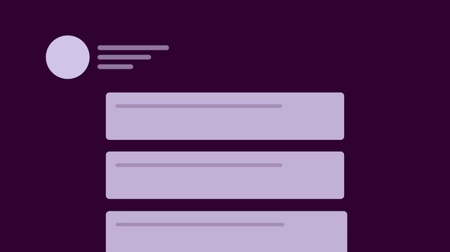 User Interface Design Wireframe Animation With Profile Icon And Rating Dots