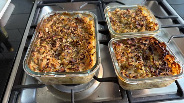 Three Baked Cabbage Casseroles Ready