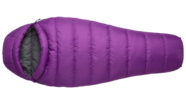 Purple Insulated Mummy Sleeping Bag for Outdoor Camping and Hiking