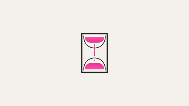 Minimalist pink hourglass icons pattern on solid background