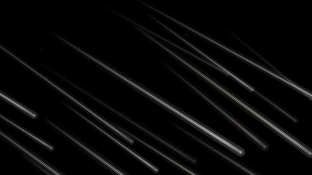 Bright white meteor streaks through dark space night sky with numerous glowing celestial objects perfect for celestial and spacethemed designs.