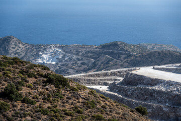 Beautiful mountain landscapes against the backdrop of the sea in summer on the island of Crete. © константин константи