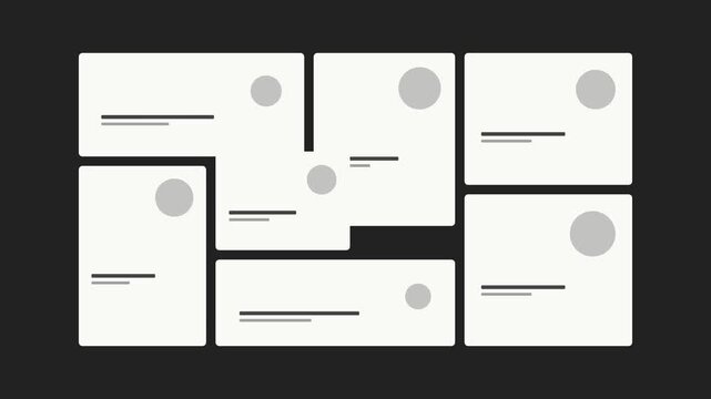 Orange Highlight Border UI Card Grid Interface Minimalist Dark Mode