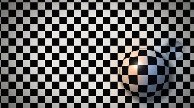 Op Art Bulging Checkerboard Sphere Illusion Seamless Loop
