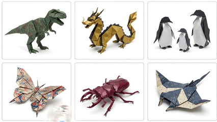 Obraz premium Creative and innovative animal shaped origami paper.