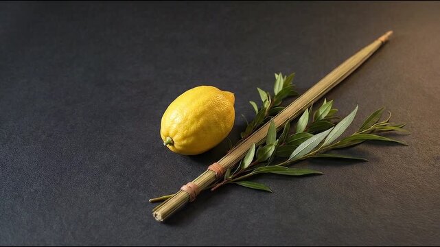 Etrog and Lulav Symbols for Sukkot Holiday