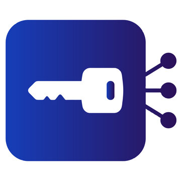Digital key sharing icon for secure access management permissions isolated transparent PNG