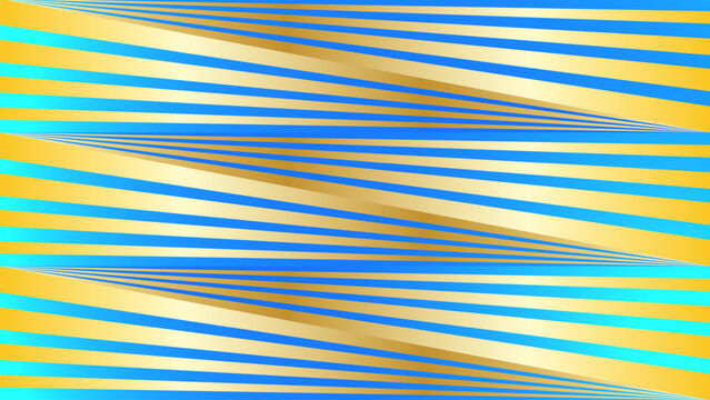 Modern abstract background featuring dynamic sharp geometric lines and diagonal stripes in vibrant blue and yellow gold gradients. Ideal for futuristic covers, web banners, and tech backdrops.