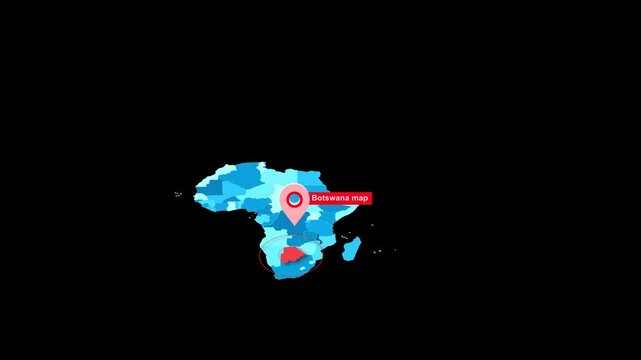 Africa_Botswana_map_blue_dark_background Video Footage Animated Motion for professional design projects presentations digital media and commercial vis