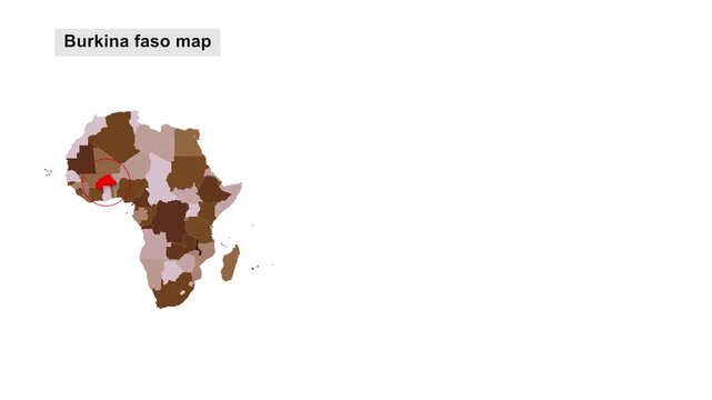 Africa_Burkina_faso_highlighted_region_map Video Footage Animated Motion for professional design projects presentations digital media and commercial v