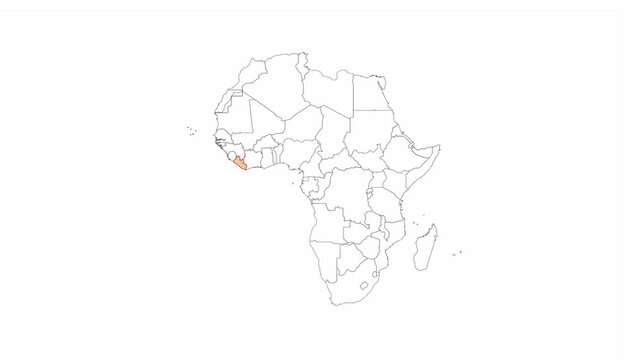 Africa_Liberia_outline_map_with_location_marker Video Footage Animated Motion for professional design projects presentations digital media and commerc