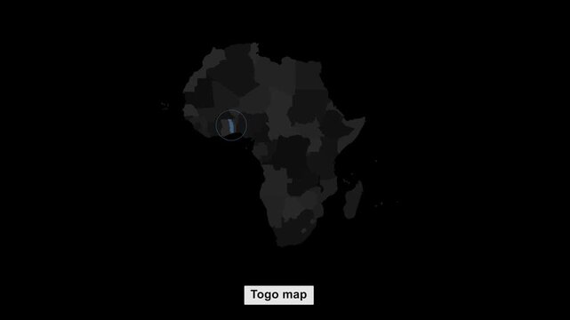 Africa_Togo_world_map_dark_background Video Footage Animated Motion for professional design projects presentations digital media and commercial visual