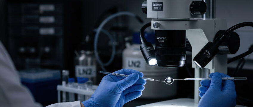 Cryogenic storage research under microscope reveals precise laboratory analysis