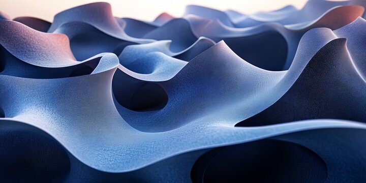 Abstract Background Featuring A Smooth Geometric Surreal Flowing Periwinkle Wave Texture Pattern