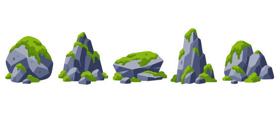 Mossy rocks illustration © Andrei