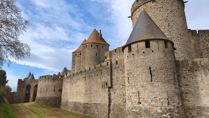 Cité de carcassonne medieval fortress with towers and walls © Arianne