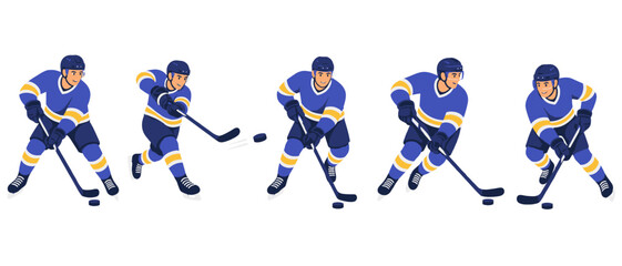 Obraz premium Ice hockey players illustration