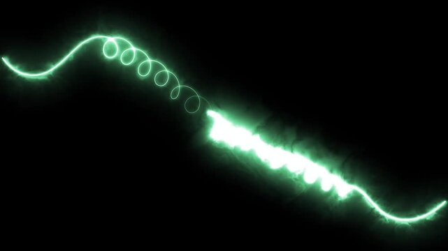 Animated of glowing curved swirl squiggle wavy loop line sign continuous one line art single drawing minimalist monoline highlight featuring messy freedom concept symbol moving animation