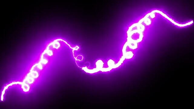 Animated of glowing curved swirl squiggle wavy loop line sign continuous one line art single drawing minimalist monoline highlight featuring messy freedom concept symbol moving animation