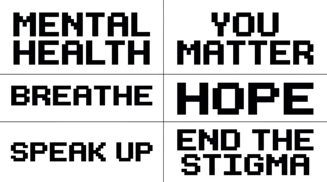 Minecraft style mental health awareness poster