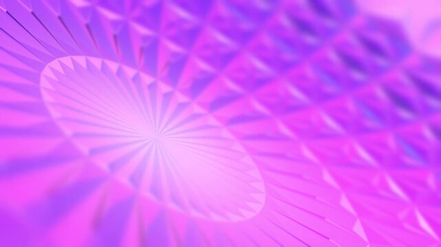 Abstract 3D Geometric Crystal Structure Rotating in Purple Light, 4K Futuristic Motion Graphic Loop