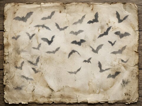 Flock of bats flying in night sky